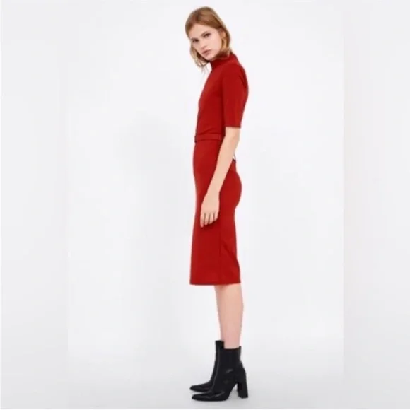 ZARA Chic Red Midi Dress - Picture 3 of 8